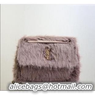 Buy Fashionable Saint Laurent Niki Bag in Rabbit Fur Yam 498830 Purple 2026