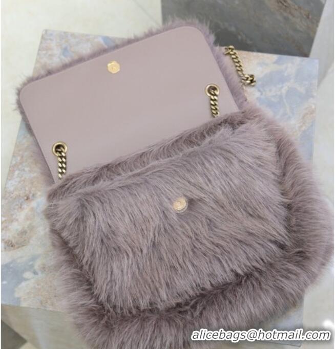 Buy Fashionable Saint Laurent Niki Bag in Rabbit Fur Yam 498830 Purple 2026