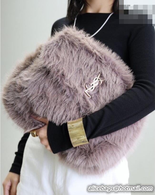 Buy Fashionable Saint Laurent Niki Bag in Rabbit Fur Yam 498830 Purple 2026