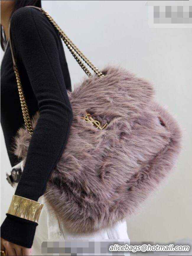 Buy Fashionable Saint Laurent Niki Bag in Rabbit Fur Yam 498830 Purple 2026