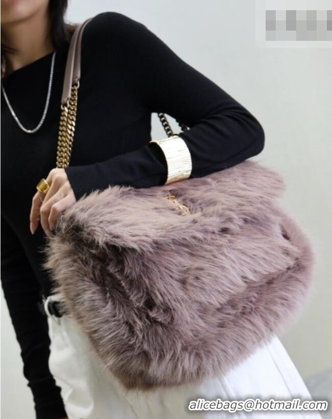 Buy Fashionable Saint Laurent Niki Bag in Rabbit Fur Yam 498830 Purple 2026