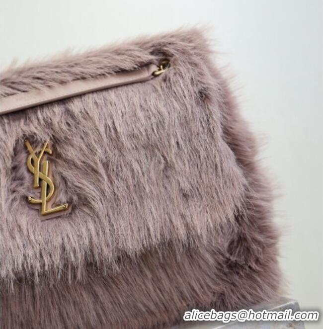 Buy Fashionable Saint Laurent Niki Bag in Rabbit Fur Yam 498830 Purple 2026