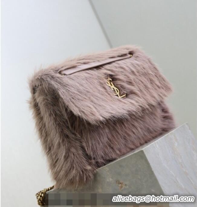 Buy Fashionable Saint Laurent Niki Bag in Rabbit Fur Yam 498830 Purple 2026