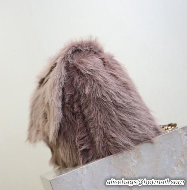 Buy Fashionable Saint Laurent Niki Bag in Rabbit Fur Yam 498830 Purple 2026