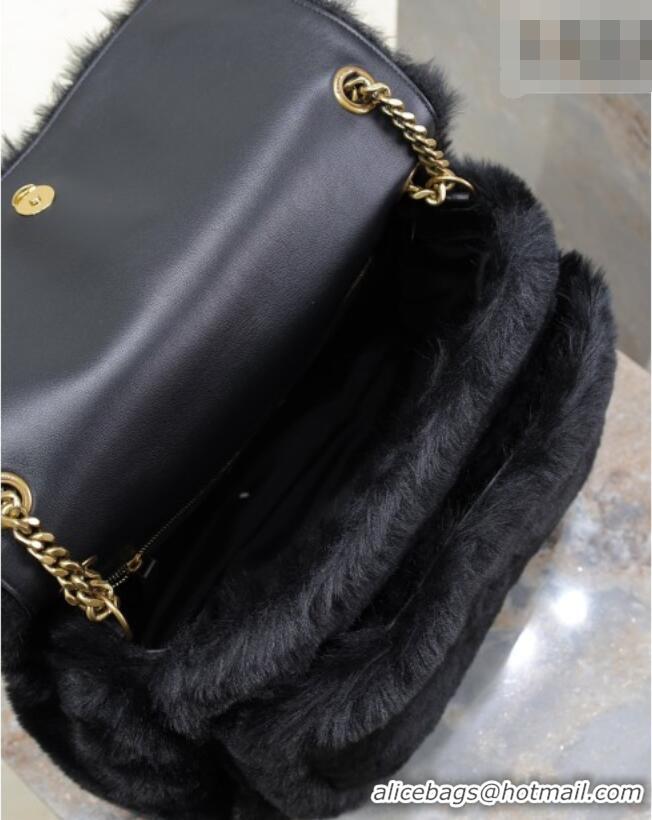 Top Grade Saint Laurent Niki Bag in Rabbit Fur 498830 Black 2026