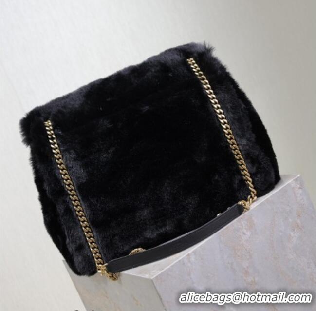 Top Grade Saint Laurent Niki Bag in Rabbit Fur 498830 Black 2026