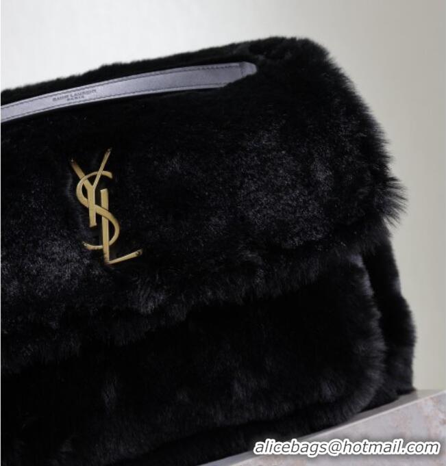 Top Grade Saint Laurent Niki Bag in Rabbit Fur 498830 Black 2026