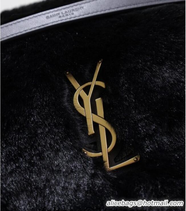 Top Grade Saint Laurent Niki Bag in Rabbit Fur 498830 Black 2026