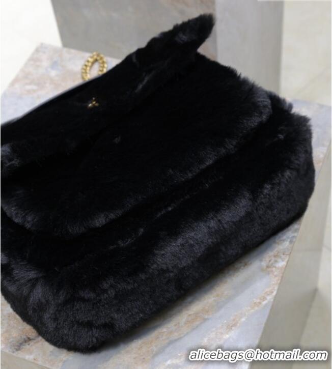 Top Grade Saint Laurent Niki Bag in Rabbit Fur 498830 Black 2026