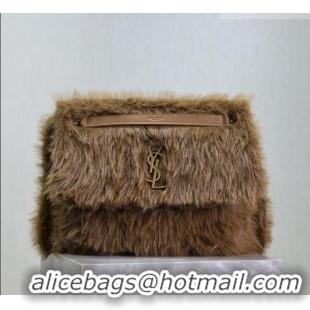 Top Quality Saint Laurent Niki Bag in Rabbit Fur 498830 Brown 2026