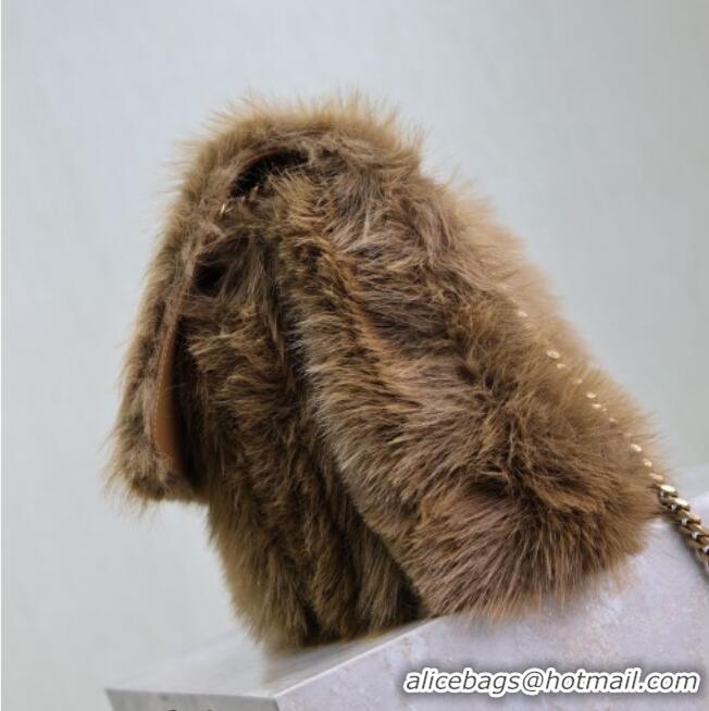 Top Quality Saint Laurent Niki Bag in Rabbit Fur 498830 Brown 2026
