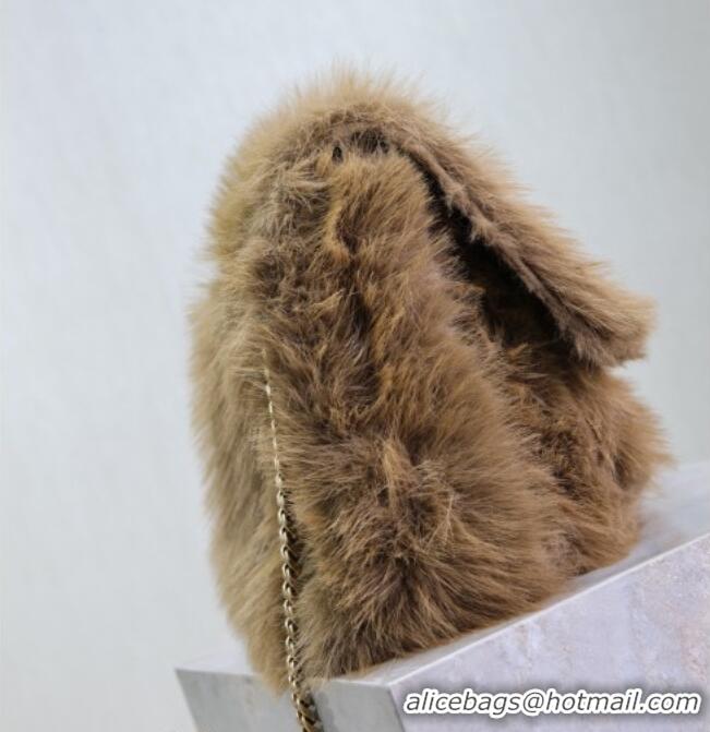 Top Quality Saint Laurent Niki Bag in Rabbit Fur 498830 Brown 2026