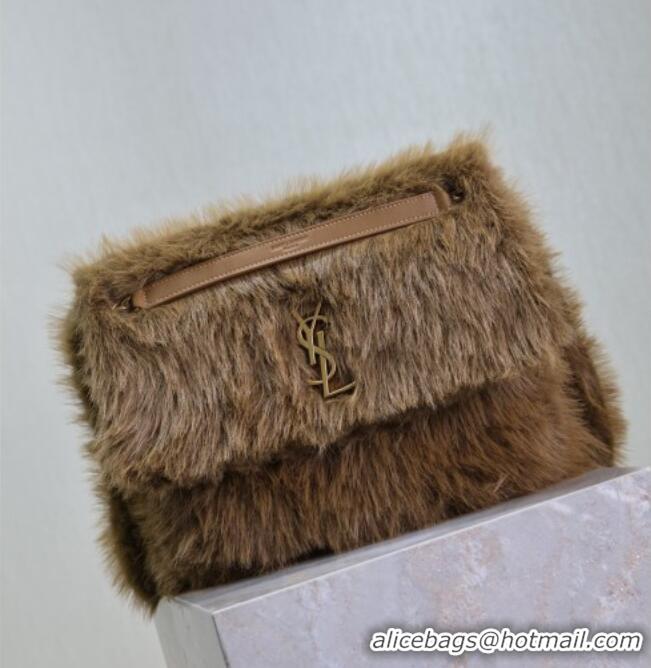 Top Quality Saint Laurent Niki Bag in Rabbit Fur 498830 Brown 2026