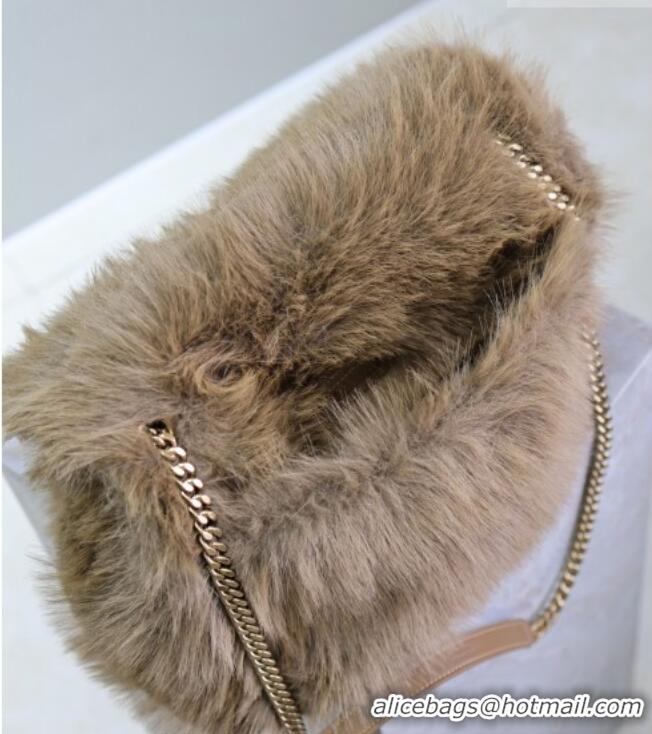 Top Quality Saint Laurent Niki Bag in Rabbit Fur 498830 Brown 2026