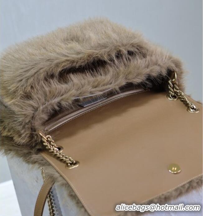 Top Quality Saint Laurent Niki Bag in Rabbit Fur 498830 Brown 2026