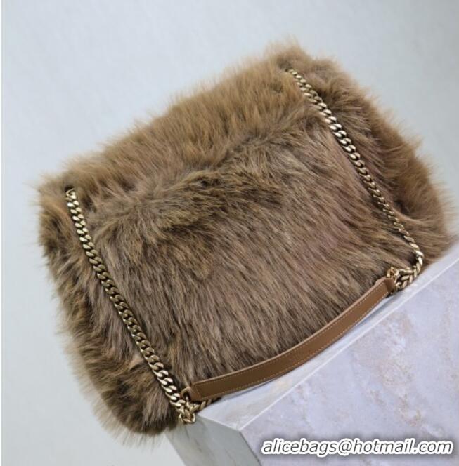 Top Quality Saint Laurent Niki Bag in Rabbit Fur 498830 Brown 2026