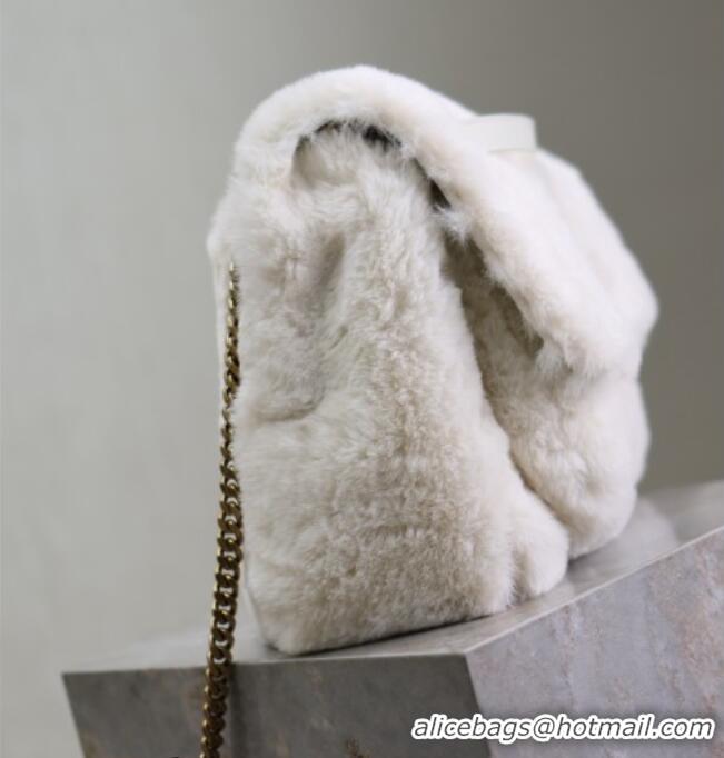Super Quality Saint Laurent Niki Bag in Rabbit Fur 498830 White 2026