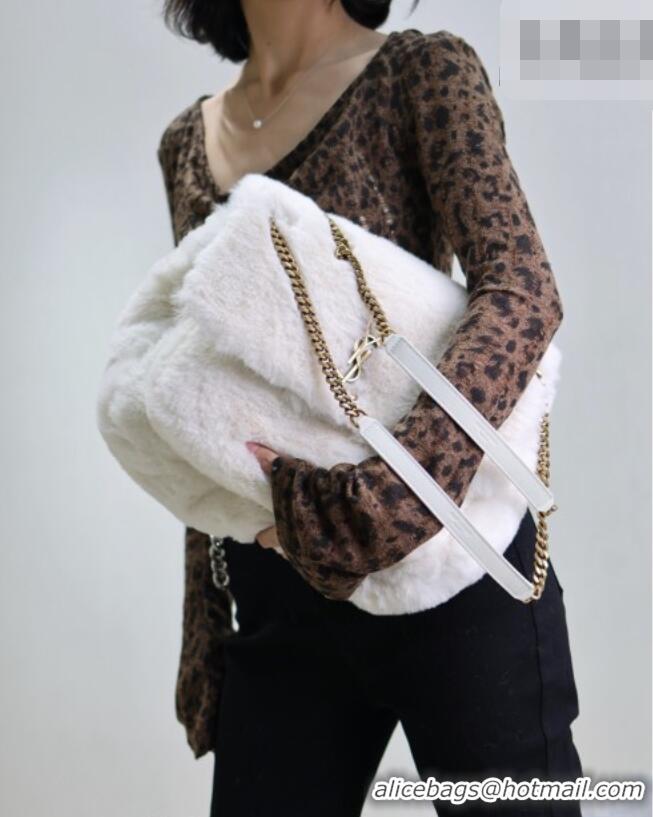 Super Quality Saint Laurent Niki Bag in Rabbit Fur 498830 White 2026