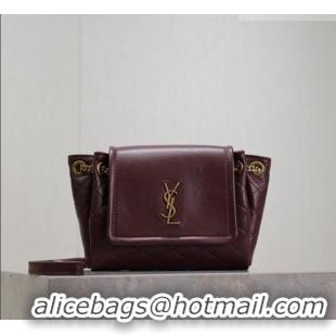 Well Crafted Saint Laurent Monogram Mini Nolita in Lambskin Leather 672738 Burgundy 2026