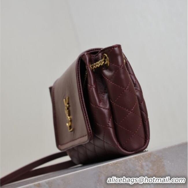 Well Crafted Saint Laurent Monogram Mini Nolita in Lambskin Leather 672738 Burgundy 2026