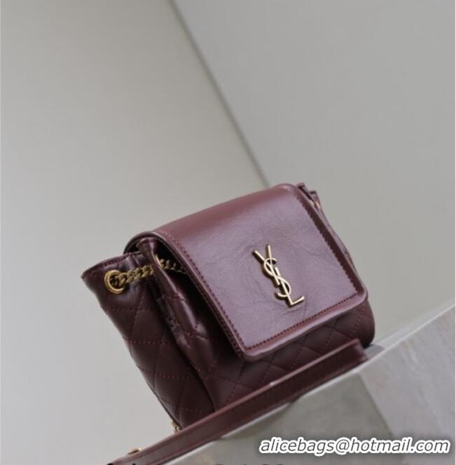 Well Crafted Saint Laurent Monogram Mini Nolita in Lambskin Leather 672738 Burgundy 2026