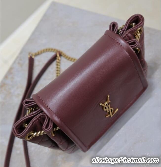 Well Crafted Saint Laurent Monogram Mini Nolita in Lambskin Leather 672738 Burgundy 2026