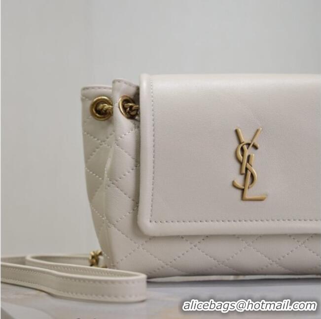Luxury Discount Saint Laurent Monogram Mini Nolita in Lambskin Leather 672738 White 2026
