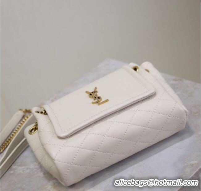 Luxury Discount Saint Laurent Monogram Mini Nolita in Lambskin Leather 672738 White 2026