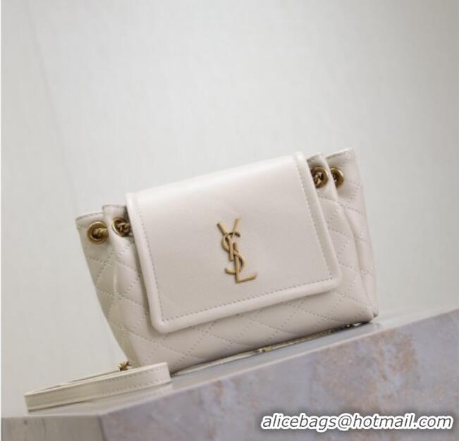 Luxury Discount Saint Laurent Monogram Mini Nolita in Lambskin Leather 672738 White 2026