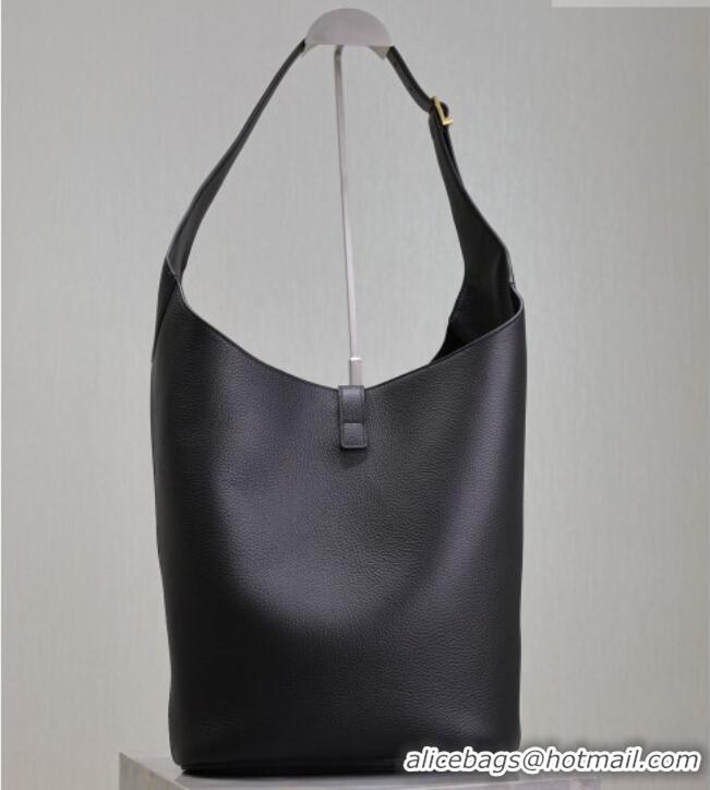 Grade Quality Saint Laurent LE 5 À 7 Supple Large Hobo Bag in Grained Leather 753823 Black 2026