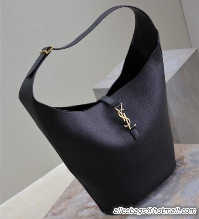 Grade Quality Saint Laurent LE 5 À 7 Supple Large Hobo Bag in Grained Leather 753823 Black 2026