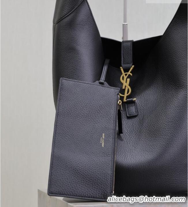 Grade Quality Saint Laurent LE 5 À 7 Supple Large Hobo Bag in Grained Leather 753823 Black 2026