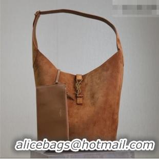 Unique Discount Saint Laurent LE 5 À 7 Supple Large Hobo Bag in Suede 753823 Brown 2026