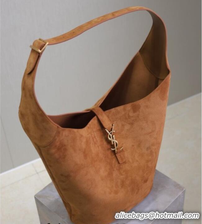 Unique Discount Saint Laurent LE 5 À 7 Supple Large Hobo Bag in Suede 753823 Brown 2026