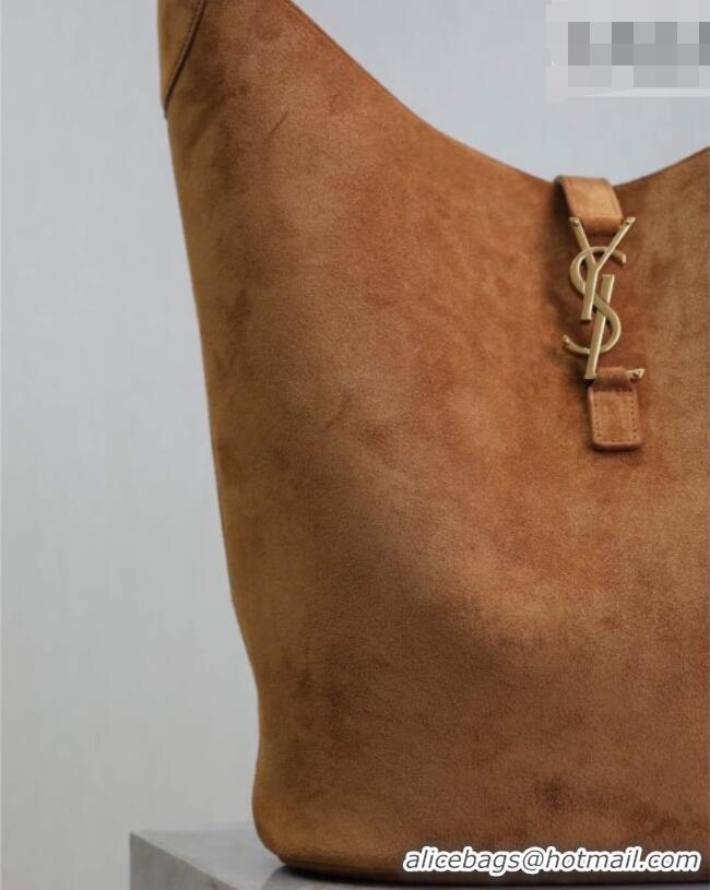 Unique Discount Saint Laurent LE 5 À 7 Supple Large Hobo Bag in Suede 753823 Brown 2026