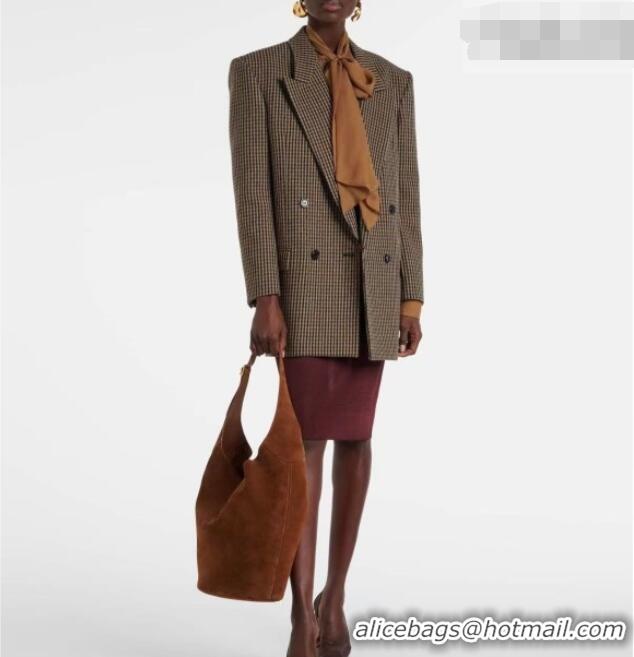 Unique Discount Saint Laurent LE 5 À 7 Supple Large Hobo Bag in Suede 753823 Brown 2026