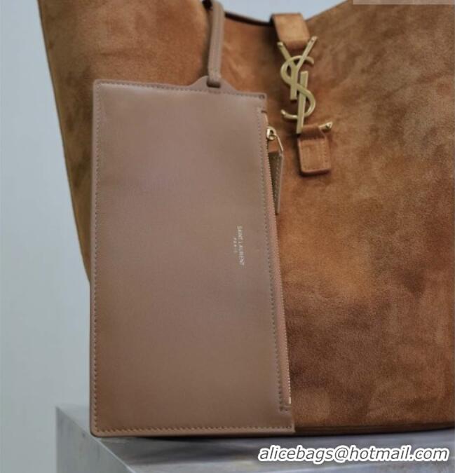 Unique Discount Saint Laurent LE 5 À 7 Supple Large Hobo Bag in Suede 753823 Brown 2026