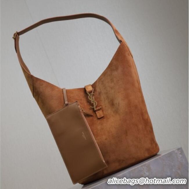 Unique Discount Saint Laurent LE 5 À 7 Supple Large Hobo Bag in Suede 753823 Brown 2026