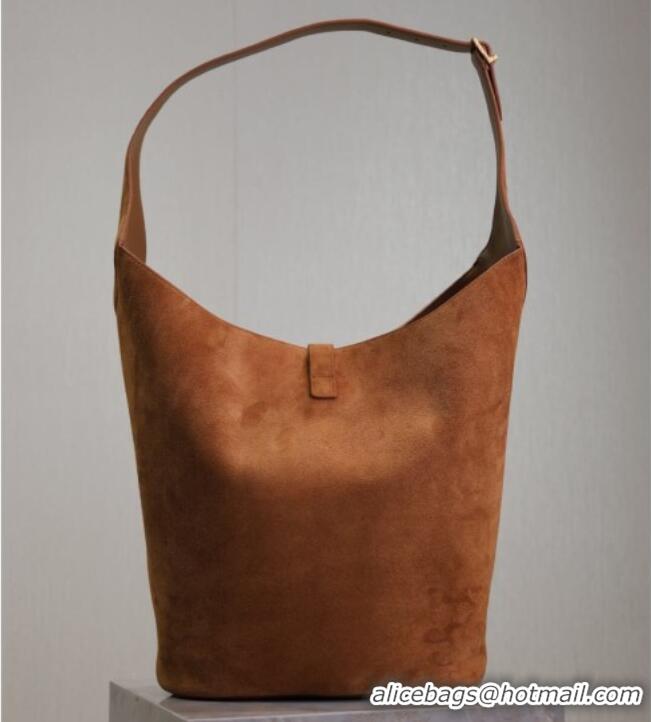 Unique Discount Saint Laurent LE 5 À 7 Supple Large Hobo Bag in Suede 753823 Brown 2026