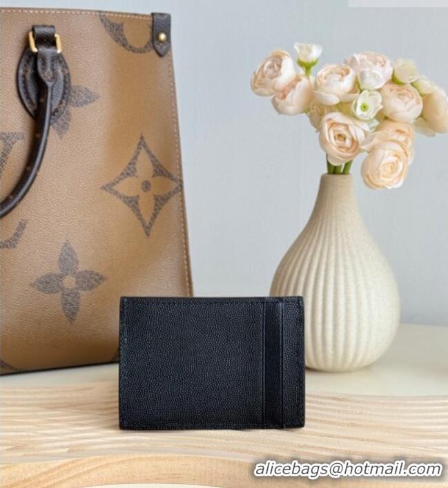 Luxury Cheap Saint Laurent Uptown Flap Card Case in Grained Leather 582305 Black/Gold 2026