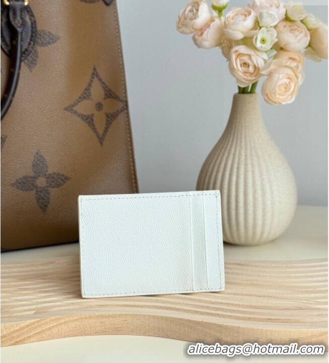 Best Quality Saint Laurent Uptown Flap Card Case in Grained Leather 582305 White 2026