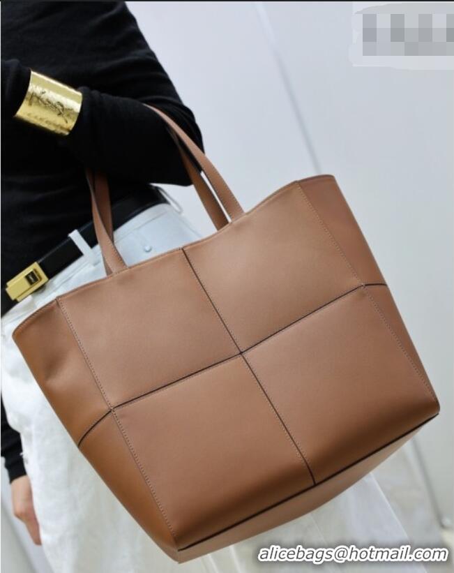 Luxury Cheap Saint Laurent Paris Small 4 Carre Tote Bag in Leather 863959 Toasted Brown 2026