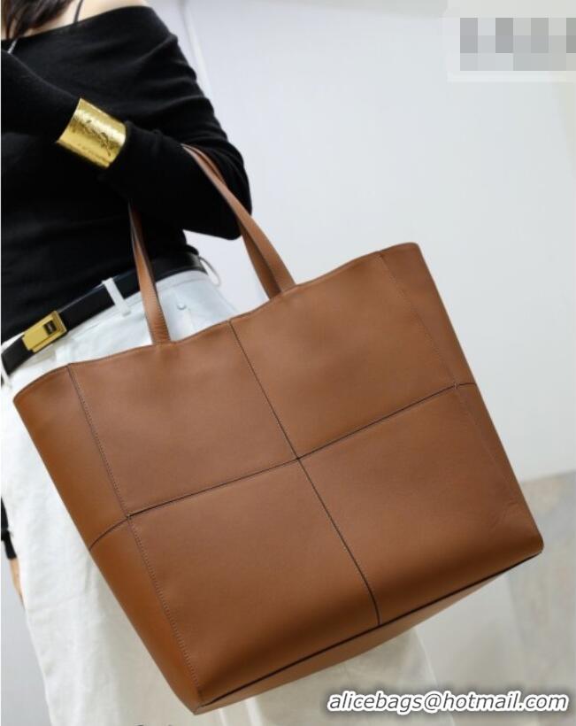 Unique Discount Saint Laurent Paris 4 Carre Tote Bag in Leather 862368 Toasted Brown 2026