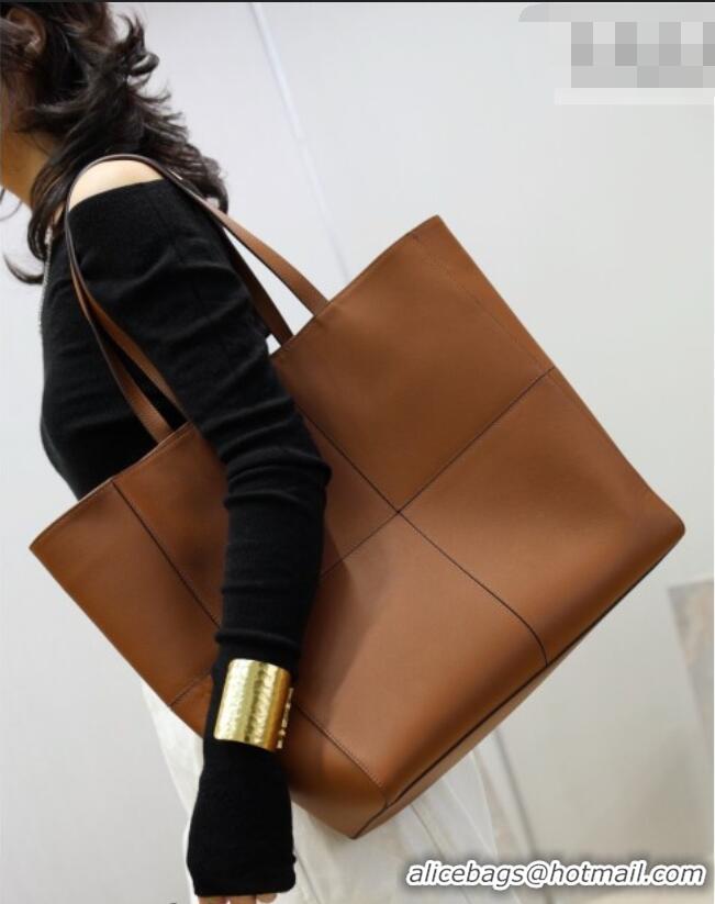 Unique Discount Saint Laurent Paris 4 Carre Tote Bag in Leather 862368 Toasted Brown 2026