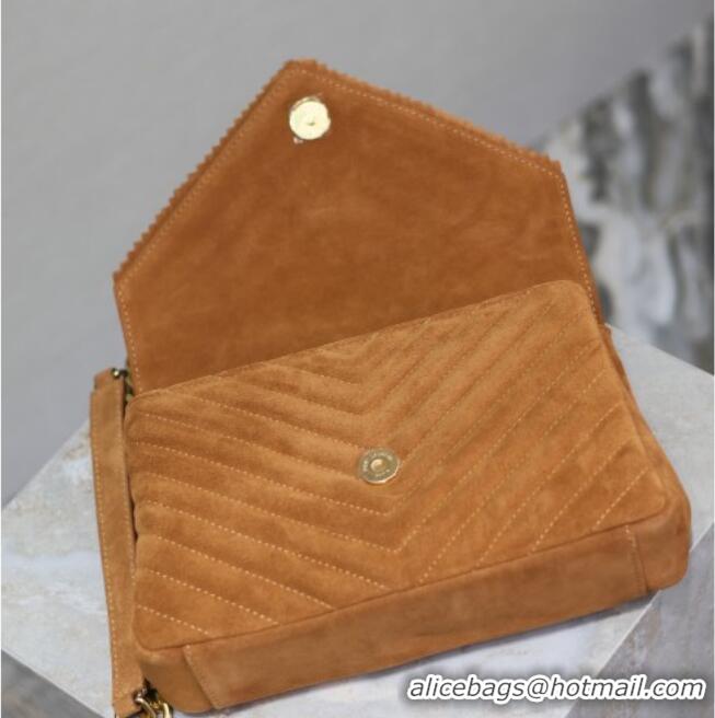 Top Quality Saint Laurent Medium Monogram College Bag in Suede with Tassel 392737 Clay Brown 2026