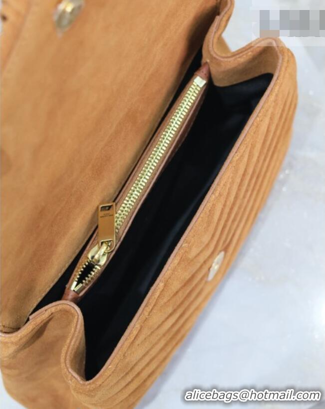 Top Quality Saint Laurent Medium Monogram College Bag in Suede with Tassel 392737 Clay Brown 2026