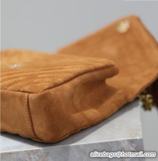 Top Quality Saint Laurent Medium Monogram College Bag in Suede with Tassel 392737 Clay Brown 2026