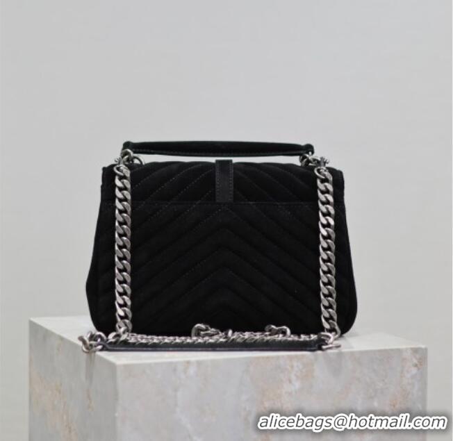 Best Product Saint Laurent Medium Monogram College Bag in Suede with Tassel 392737 Black 2026
