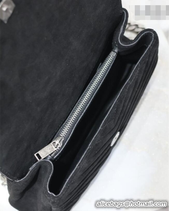 Best Product Saint Laurent Medium Monogram College Bag in Suede with Tassel 392737 Black 2026