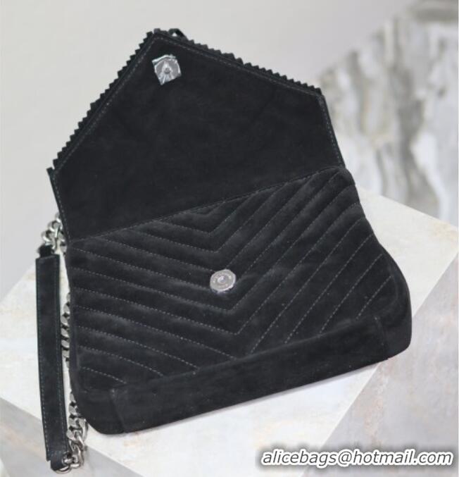 Best Product Saint Laurent Medium Monogram College Bag in Suede with Tassel 392737 Black 2026